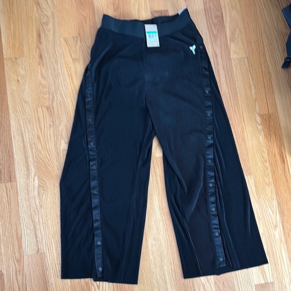 Black Snap Button Track Pants
